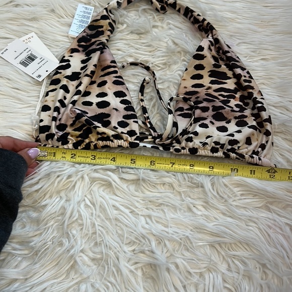 Good American Good Swim Rose Cheetah Halter Bikini Top - Picture 8 of 10